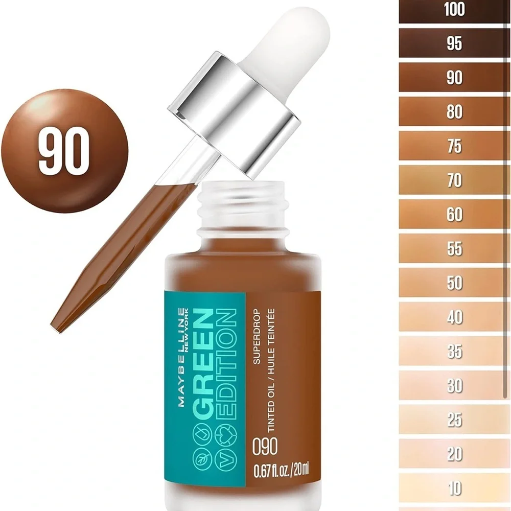 Maybelline‎ Green Edition Superdrop Tinted Oil, adjustable, natural coverage,